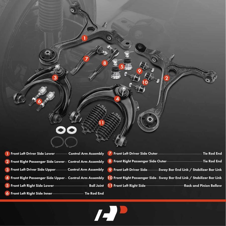 【並行輸入品】A-Premium Set of 14  Upper Lower Control Arm  Lower Ball Joint  Inneの画像