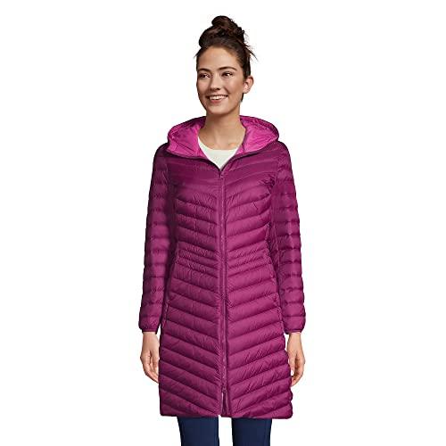 【並行輸入品】Lands' End Womens UL Packable Down Coat Fuchsia Plum Regular Medの画像