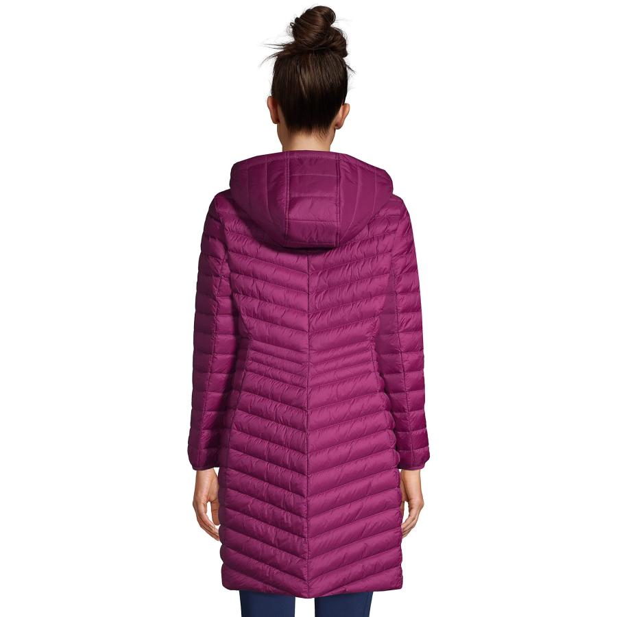 【並行輸入品】Lands' End Womens UL Packable Down Coat Fuchsia Plum Regular Medの画像