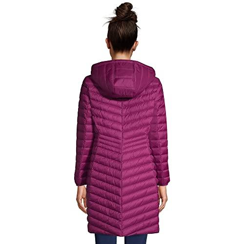 【並行輸入品】Lands' End Womens UL Packable Down Coat Fuchsia Plum Regular Medの画像