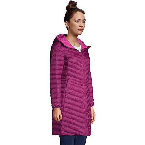 【並行輸入品】Lands' End Womens UL Packable Down Coat Fuchsia Plum Regular Medの画像