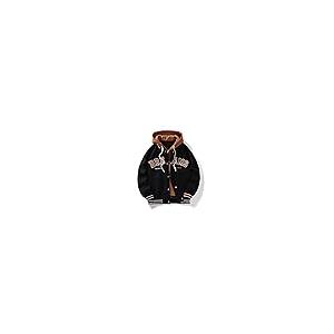 【並行輸入品】DoYBSelf Men's Baseball Jacket Casual Hooded Coat,Black,Mの画像