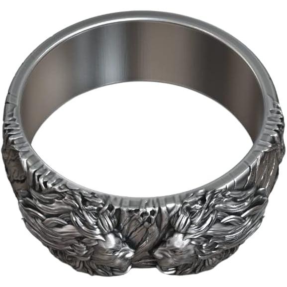 【並行輸入品】Lion Head Wild Nature Claws Wedding Band Handmade Lion King Crown He_1
