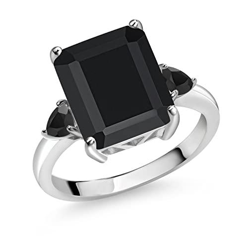 【並行輸入品】[Gem Stone King] 6.01カラット 天然 オニキス 指輪 リング レディース シルバー925 8月 誕生石 Gem_1
