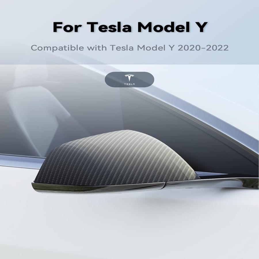 【並行輸入品】NIUXGEAR ドアバックミラーカバー Tesla Model Y用 日本 3K 240g リアルカーボンファイバーカーサイドミラーカの画像