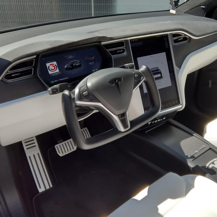 TESLA Model S テスラ モデルS ヨークハンドル 並行輸入品】HANSSHOW テスラヨークハンドル モデルXおよび