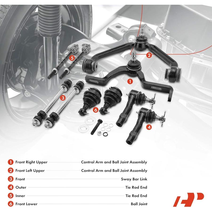 【並行輸入品】A-Premium 10Pcs Front Suspension Kit  Upper Control Arm  Sway Bar  T_1