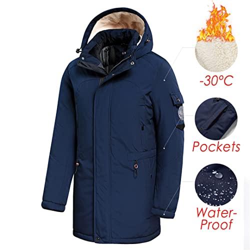 【並行輸入品】Men Winter Casual Fleece Hooded Jacket Windproof Thicken Warm Snの画像