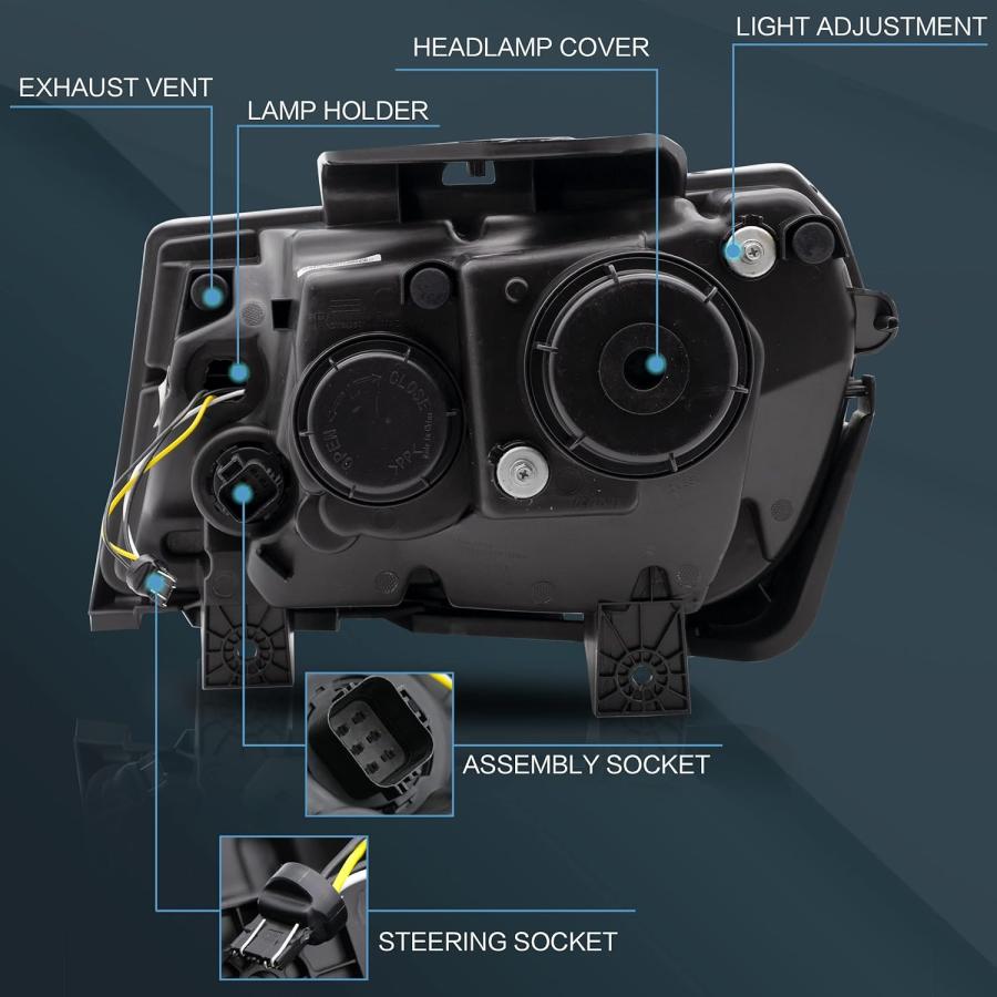 【並行輸入品】VLAND LEDヘッドライト 2014-2015 シボレー カマロ 第5世代 (LS  LT  SS  ZL1  Z/28) D2H/の画像