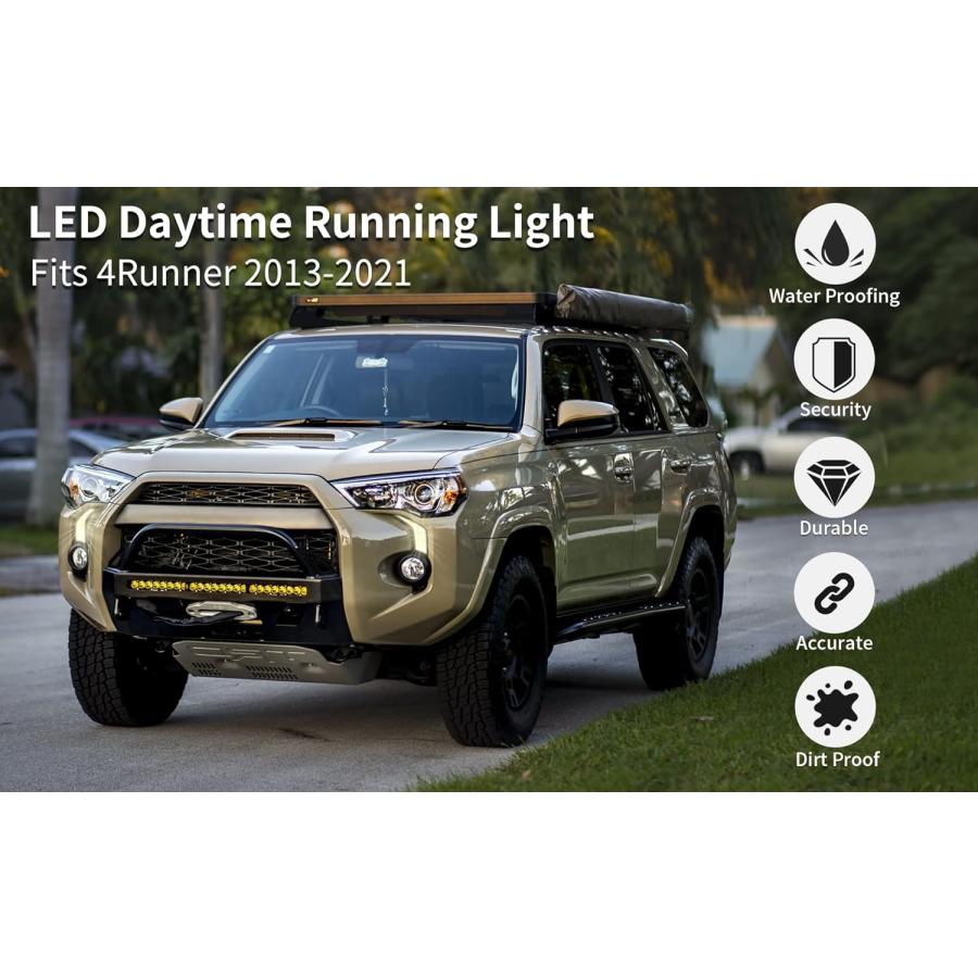 【並行輸入品】GELTTULU LED デイタイム ランニングライトキット トヨタ 4Runner 2013-2021 DRL フロントフォグ ウィンの画像