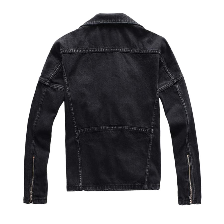 【並行輸入品】Youllyuu Mens Designer Zipper Denim Jacket Hip Hop Punk Denim Coの画像