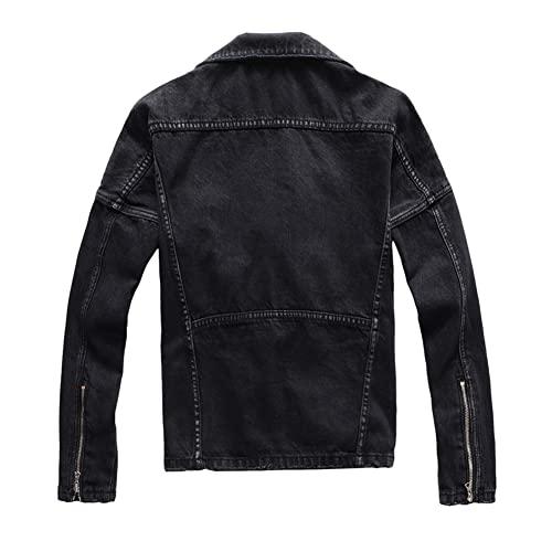 【並行輸入品】Youllyuu Mens Designer Zipper Denim Jacket Hip Hop Punk Denim Coの画像