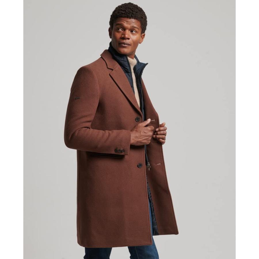 【並行輸入品】Superdry Mens Detachable Lining Wool Town Coat Fudge Size Lの画像