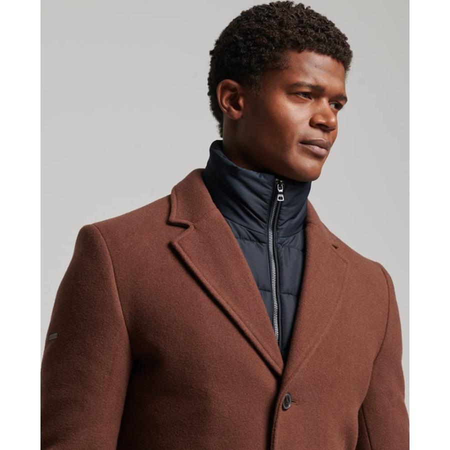 【並行輸入品】Superdry Mens Detachable Lining Wool Town Coat Fudge Size Lの画像