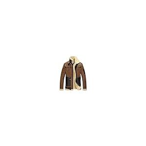 【並行輸入品】FLAVOR Men's Leather Aviator Jacket Motorcycle Bomber Shearlingの画像