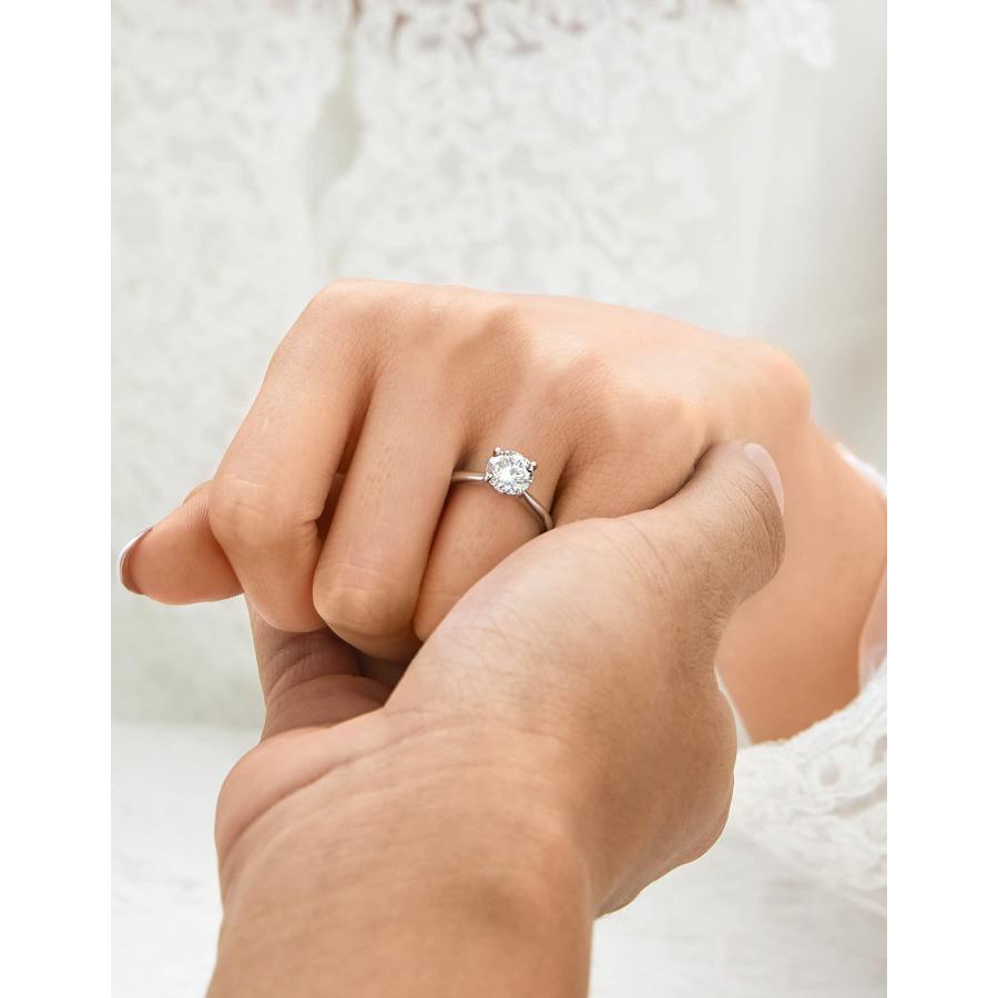 MomentWish モアッサナイト 結婚指輪 1カラット ソリティア 925 MomentWish モアッサナイト 結婚指輪 1カラット ソリティア 925