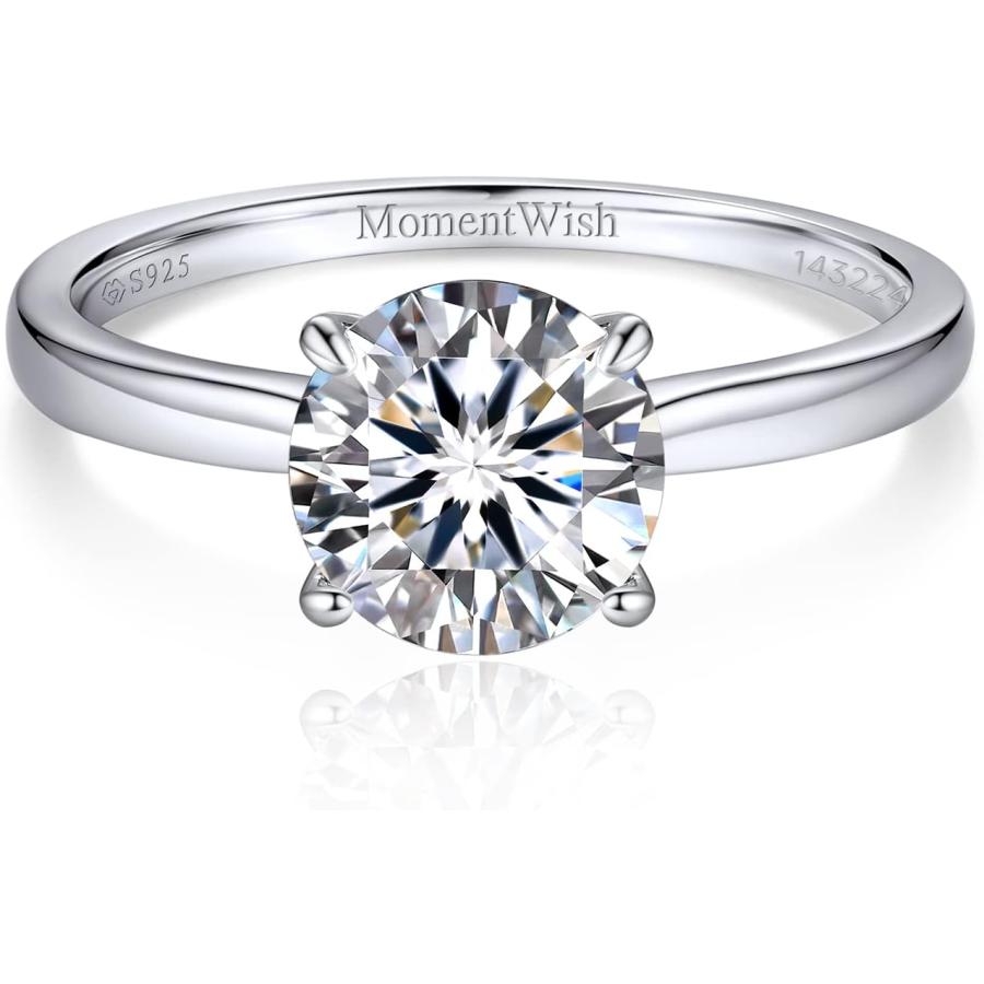 並行輸入品】MomentWish モアッサナイト結婚指輪 1/2カラット 女性用モ