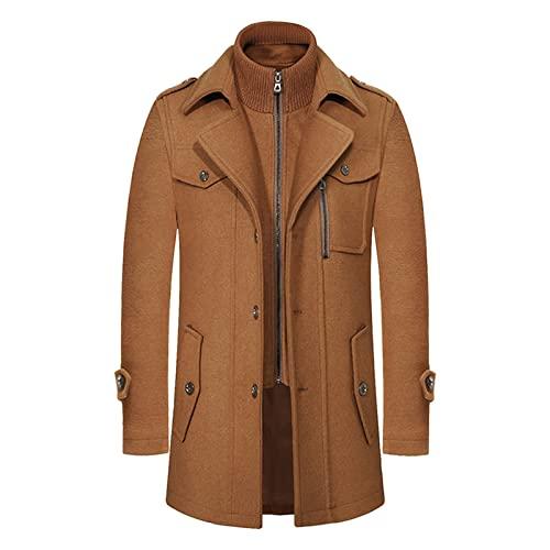 【並行輸入品】Men's Wool Blend Jacket Single Breasted Slim Fit Thick Winter Wiの画像