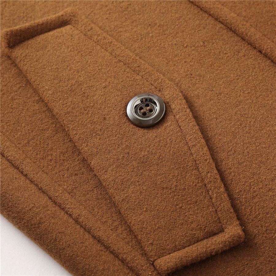 【並行輸入品】Men's Wool Blend Jacket Single Breasted Slim Fit Thick Winter Wiの画像