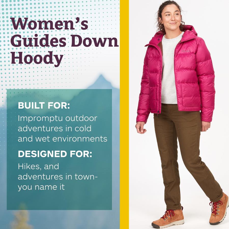 【並行輸入品】MARMOT Women's Guides Down Hoody Jacket, Bright Fuchsia, Mediumの画像