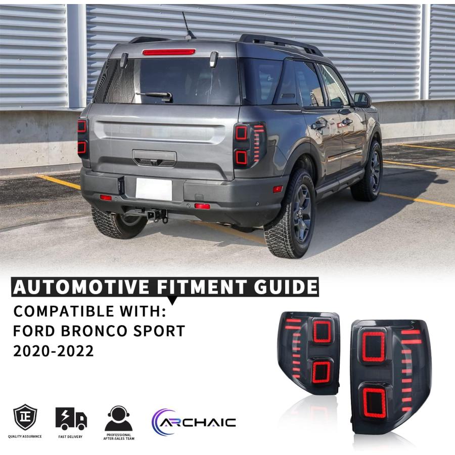 【並行輸入品】Archaic テールライトアセンブリ Ford Bronco Sport 2020-2022用 シーケンシャルウィンカー/スタートアッの画像