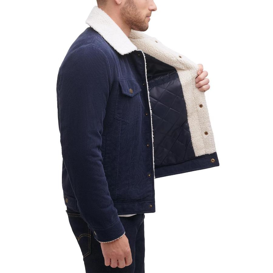 【並行輸入品】GUESS Mens Navy Faux Sherpa Lining, Bomber Jacket Mの画像