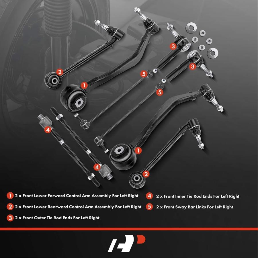 【並行輸入品】A-Premium 10Pcs Front Suspension Kit  Lower Control Arm Sway Bar Linの画像