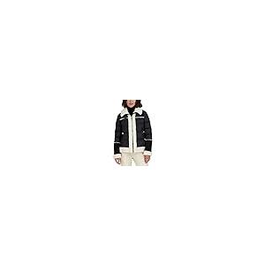 【並行輸入品】TAHARI Womens Selena Faux Shearling Short Puffer Jacket Black Mの画像