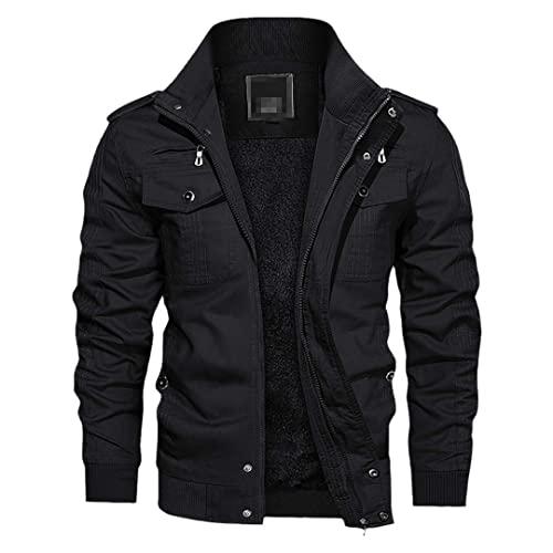 【並行輸入品】Autumn Winter Fleece Jacket Men Windbreaker Casual Pilot Coat Thの画像