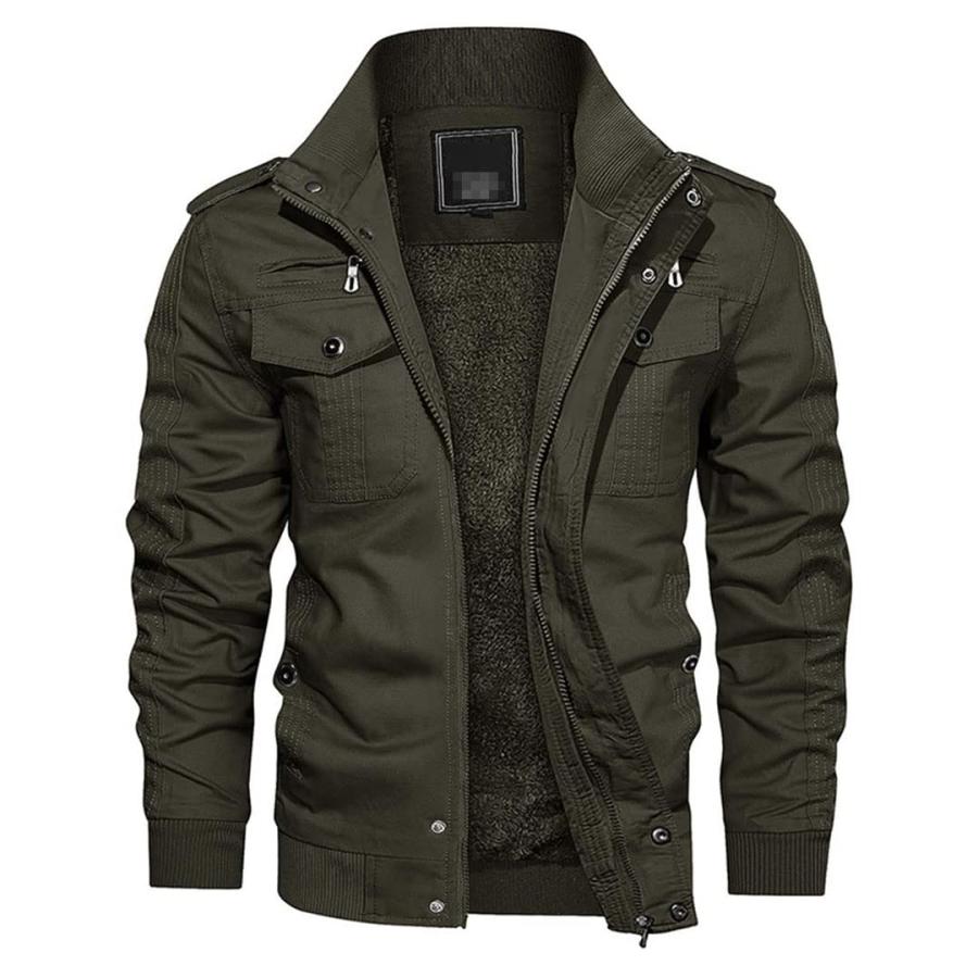 【並行輸入品】Autumn Winter Fleece Jacket Men Windbreaker Casual Pilot Coat Thの画像