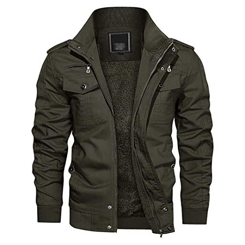 【並行輸入品】Autumn Winter Fleece Jacket Men Windbreaker Casual Pilot Coat Thの画像