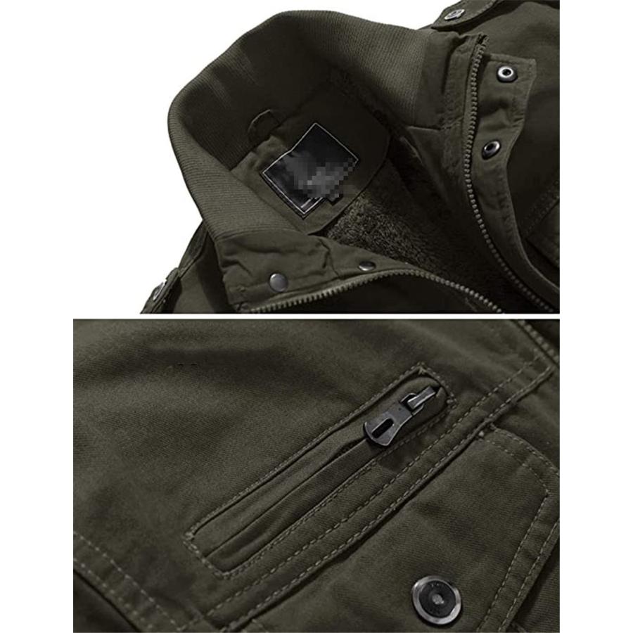 【並行輸入品】Autumn Winter Fleece Jacket Men Windbreaker Casual Pilot Coat Thの画像