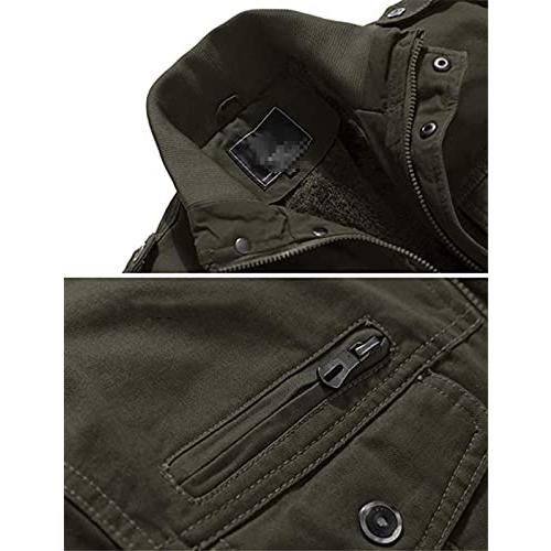 【並行輸入品】Autumn Winter Fleece Jacket Men Windbreaker Casual Pilot Coat Thの画像