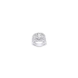 【並行輸入品】SAVEARTH DIAMONDS マーキス&ラウンドカット 人工モアッサナイトダイヤモンド ウェディングブライダルリングセット