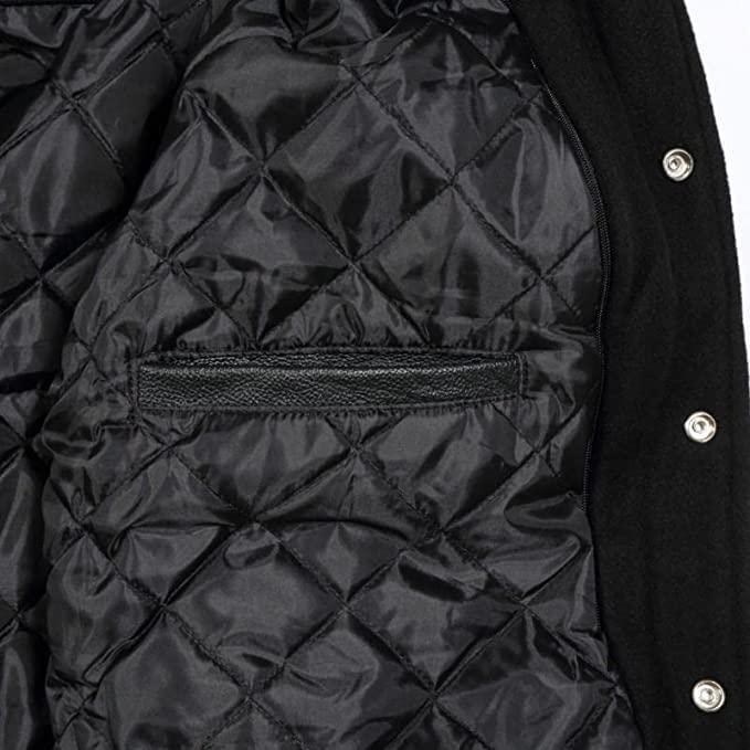 【並行輸入品】ImpactX Men's Varsity Jacket Letterman Jacket Genuine Leather Slの画像