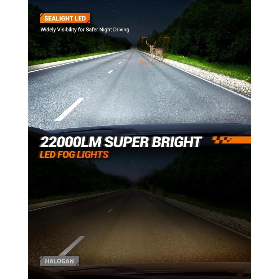 【並行輸入品】SEALIGHT 2023 アップグレード 9005/HB3 LED電球 22000LM 明るさ600% 6500K クールホワイト Tの画像