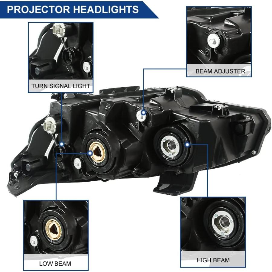 【並行輸入品】BoardRoad ヘッドライトアセンブリ 2016-2020 ホンダ シビック 4ドア ハロゲンヘッドランプ 交換用 クロムハウジング_4