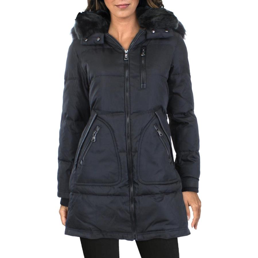 Vince Camuto Womens Heavy Midi Down Coat Black XS 並行輸入品 