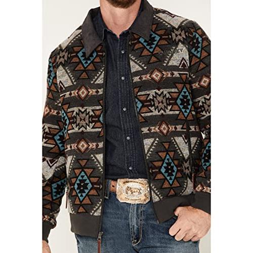 【並行輸入品】HOOEY Men's Southwestern Satin Lined Jacket Brown X Largeの画像