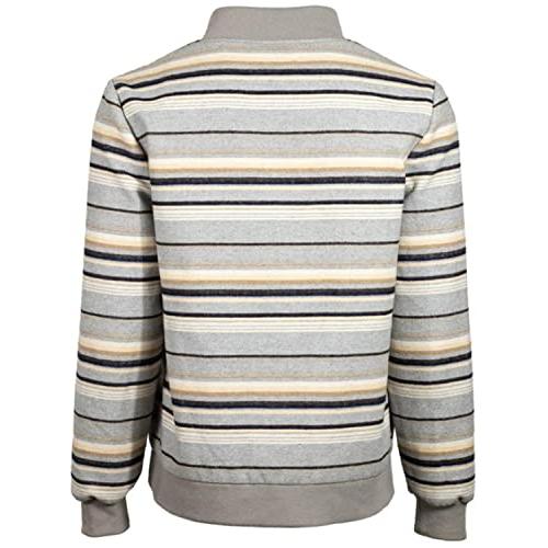 【並行輸入品】HOOEY Men's Striped Full Zip Bomber Jacket Grey Smallの画像