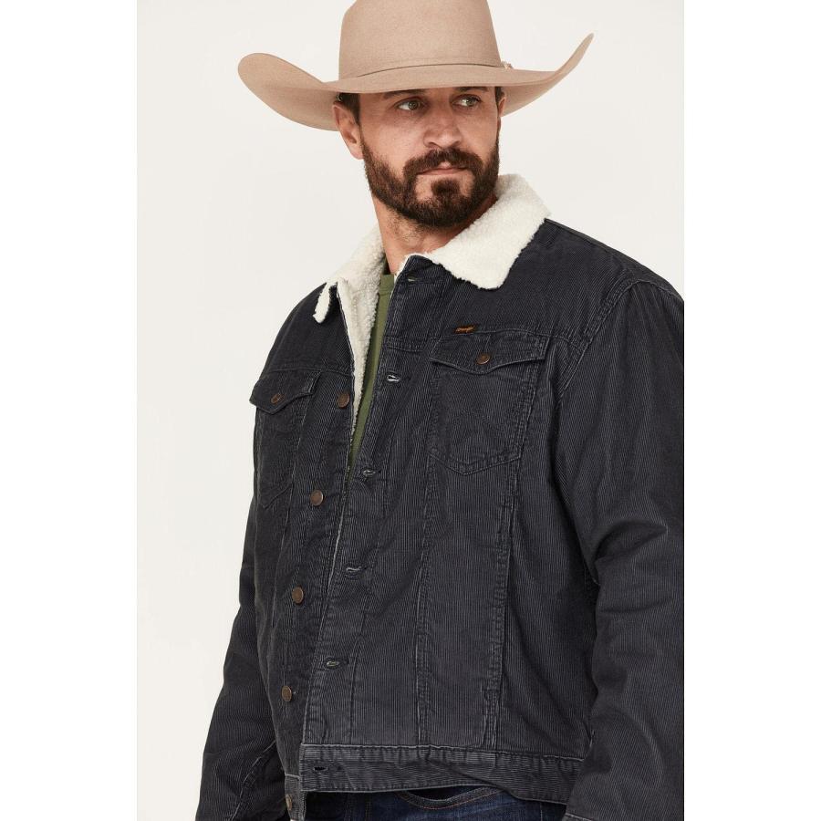 【並行輸入品】Wrangler Men's Corduroy Sherpa Lined Jacket Blue XXLの画像