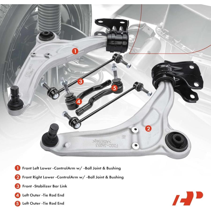 【並行輸入品】A-Premium 6Pcs Front Suspension Kit  Lower Control Arm Sway Bar Linkの画像