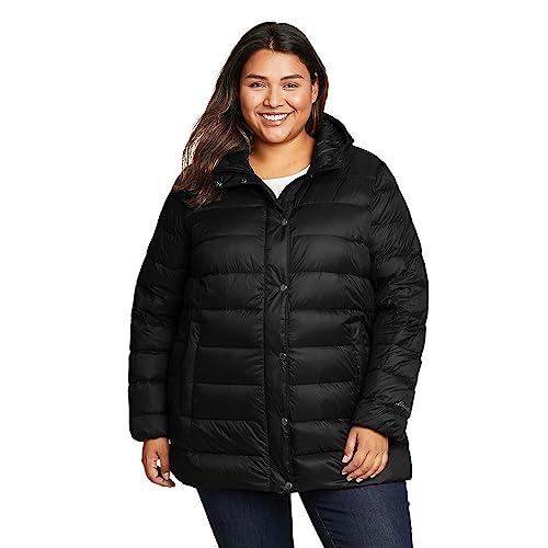【並行輸入品】Eddie Bauer レディース StratusTherm ダウンパーカー, ブラック, Large Petite Eddieの画像