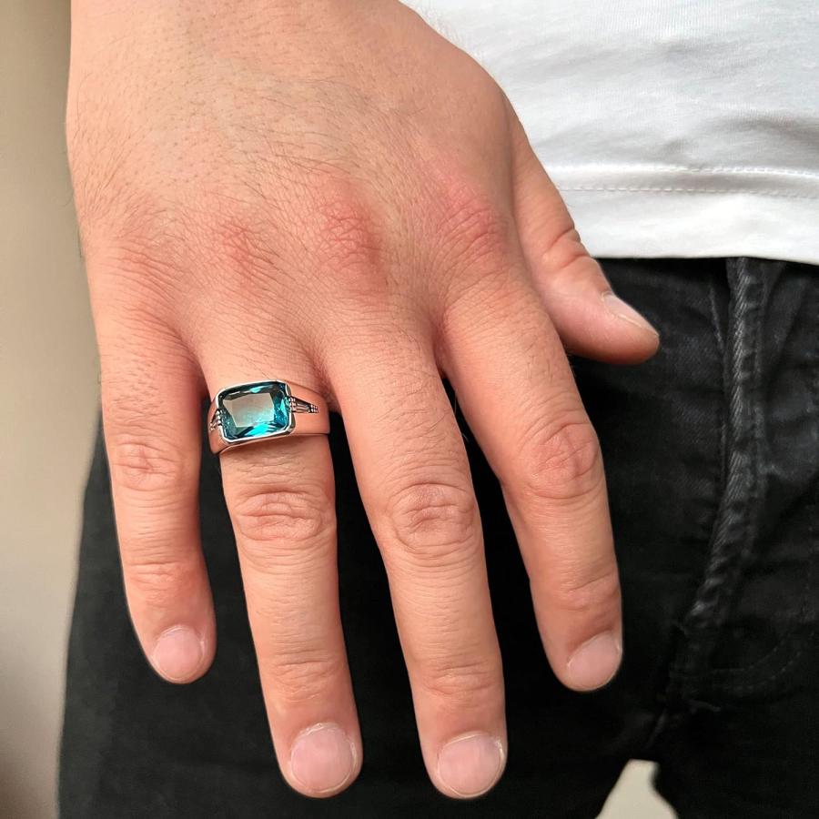 並行輸入品】925スターリングシルバー アクアマリンストーン トルコ