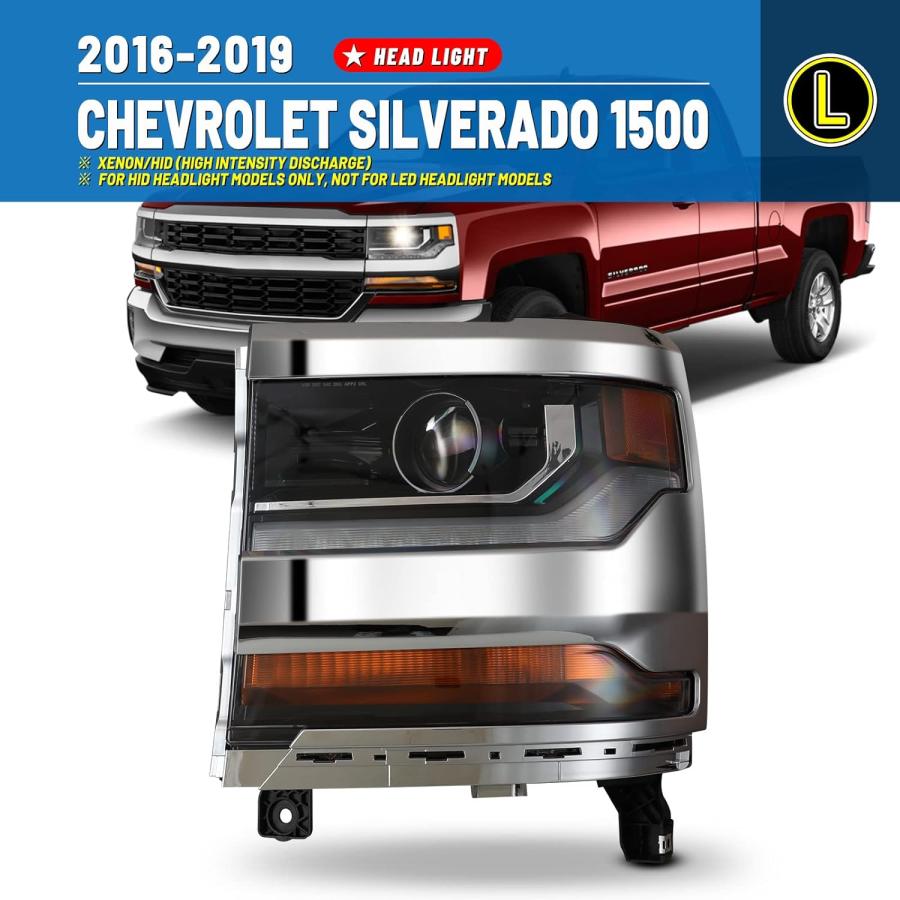 【並行輸入品】AUTOWIKI LED DRL HID ヘッドライト シボレー 2016 2017 2018 2019 シルバラード 1500 シボレの画像