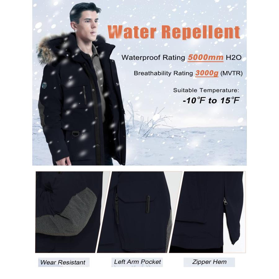 【並行輸入品】HARD LAND Men's Down Parka Extreme Warm Winter Jacket With Realの画像