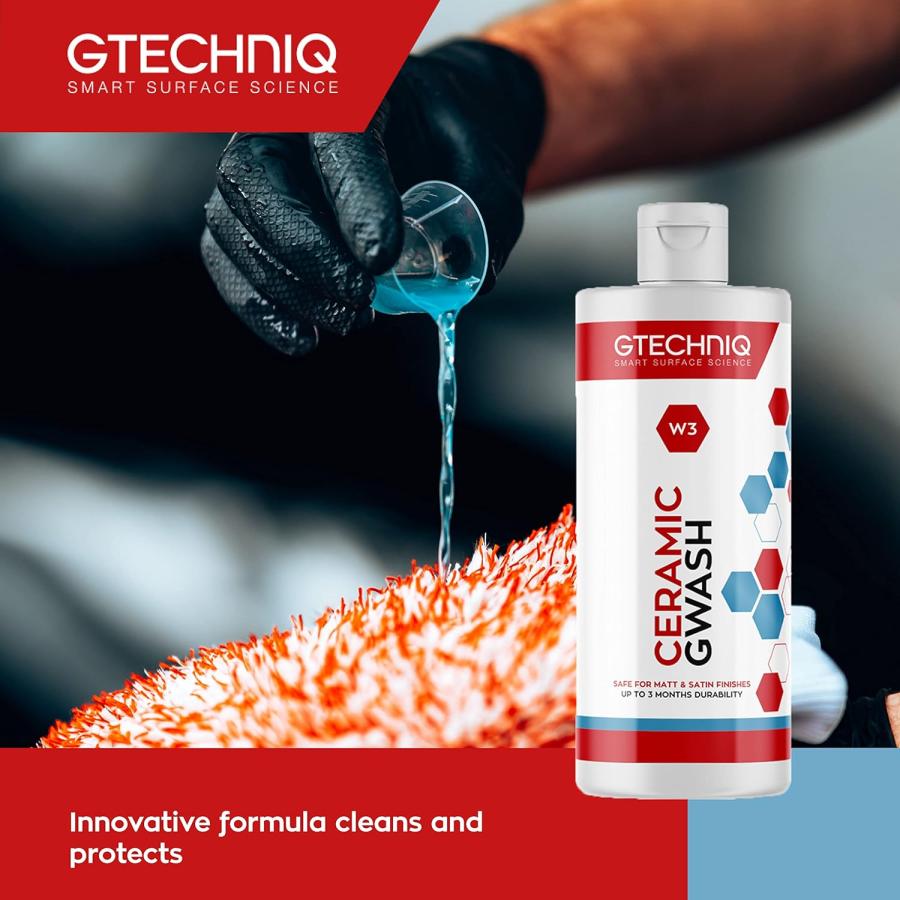 Gtechniq - W3 Ceramic GWash - All-in-one Shampoo; Hydrophobic Coating; Lifts and Captures Dirt Particles; Sleek Finish; Paint Protection; Easy Appl｜good-face｜02