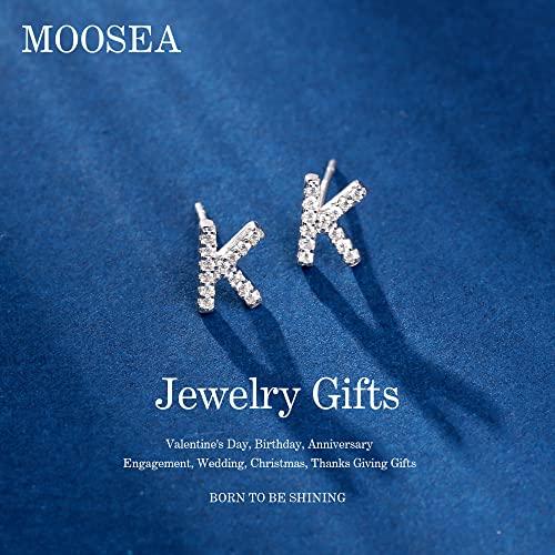 【並行輸入品】モアッサナイト イニシャルピアス レディース 18K ホワイトゴールド張り S925スターリングシルバー Dカラー VVS1 クラ_7