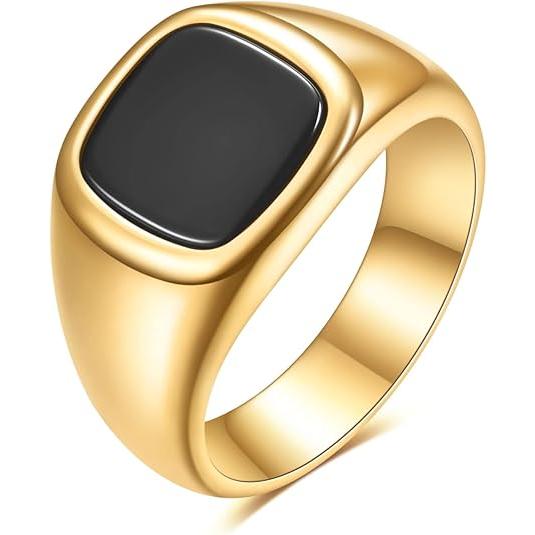 並行輸入品】シグネットリング 14K ゴールド ステートメント