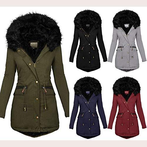 【並行輸入品】Coats for Women Plus Size Thick Jackets with Fur Hood Warm Rain_7